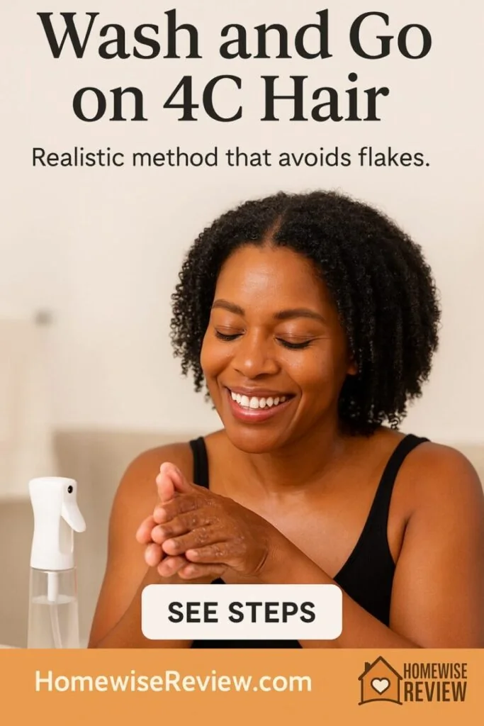 Wash and Go on 4C Hair Realistic Method