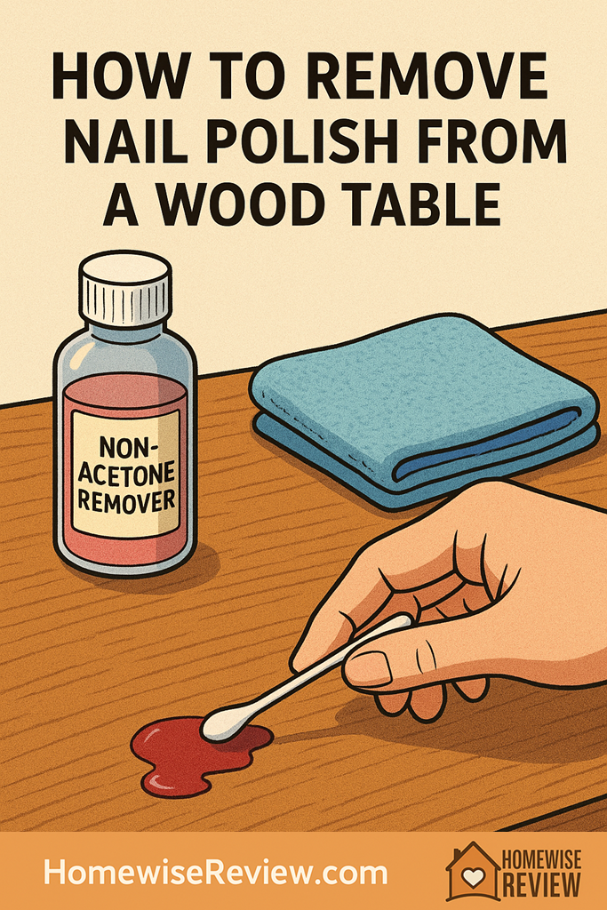 How to remove nail polish from wood table